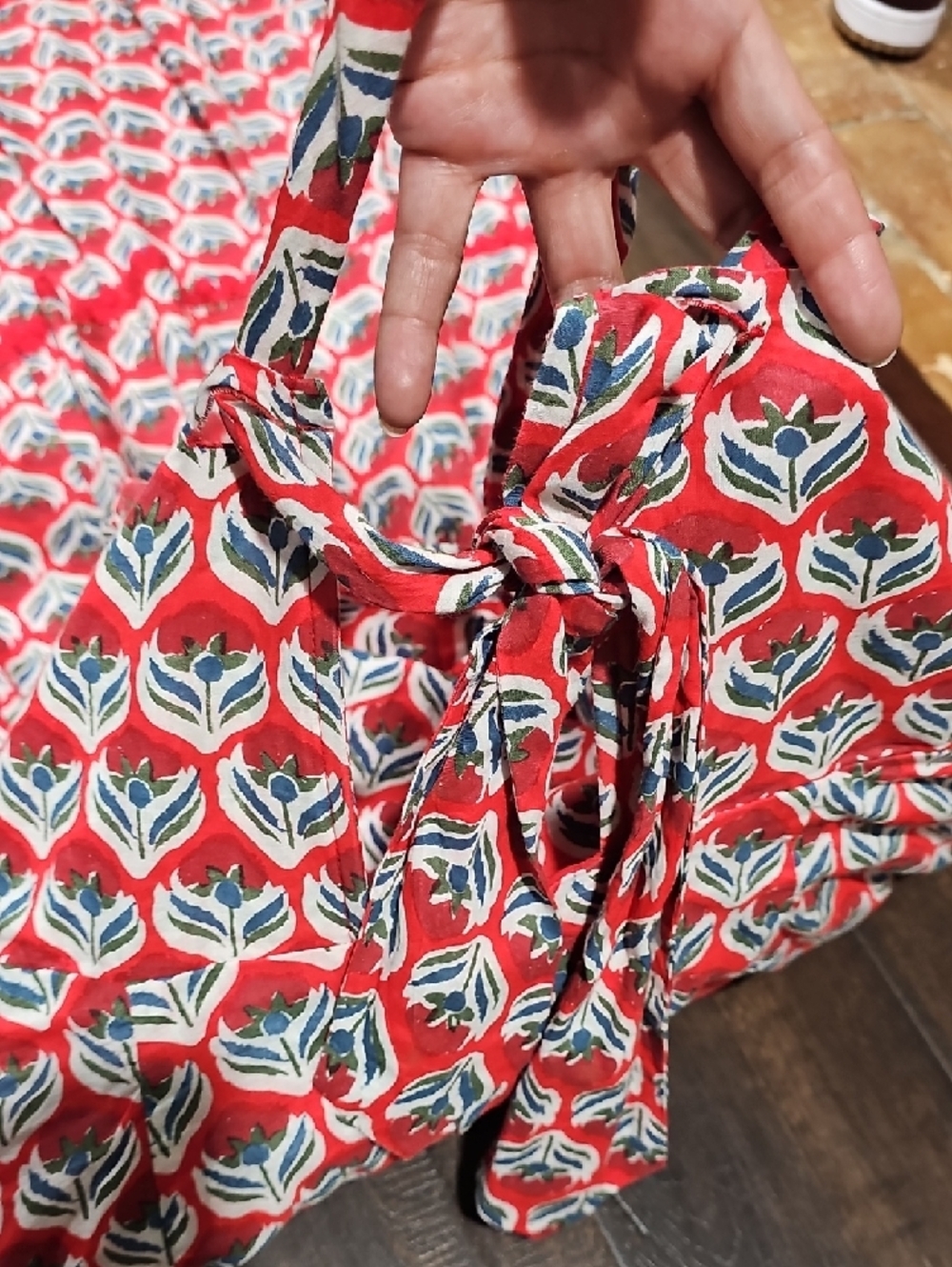 Emma Tiered Dress - Carmine/Crimson Floral print - Picture 6 of 9